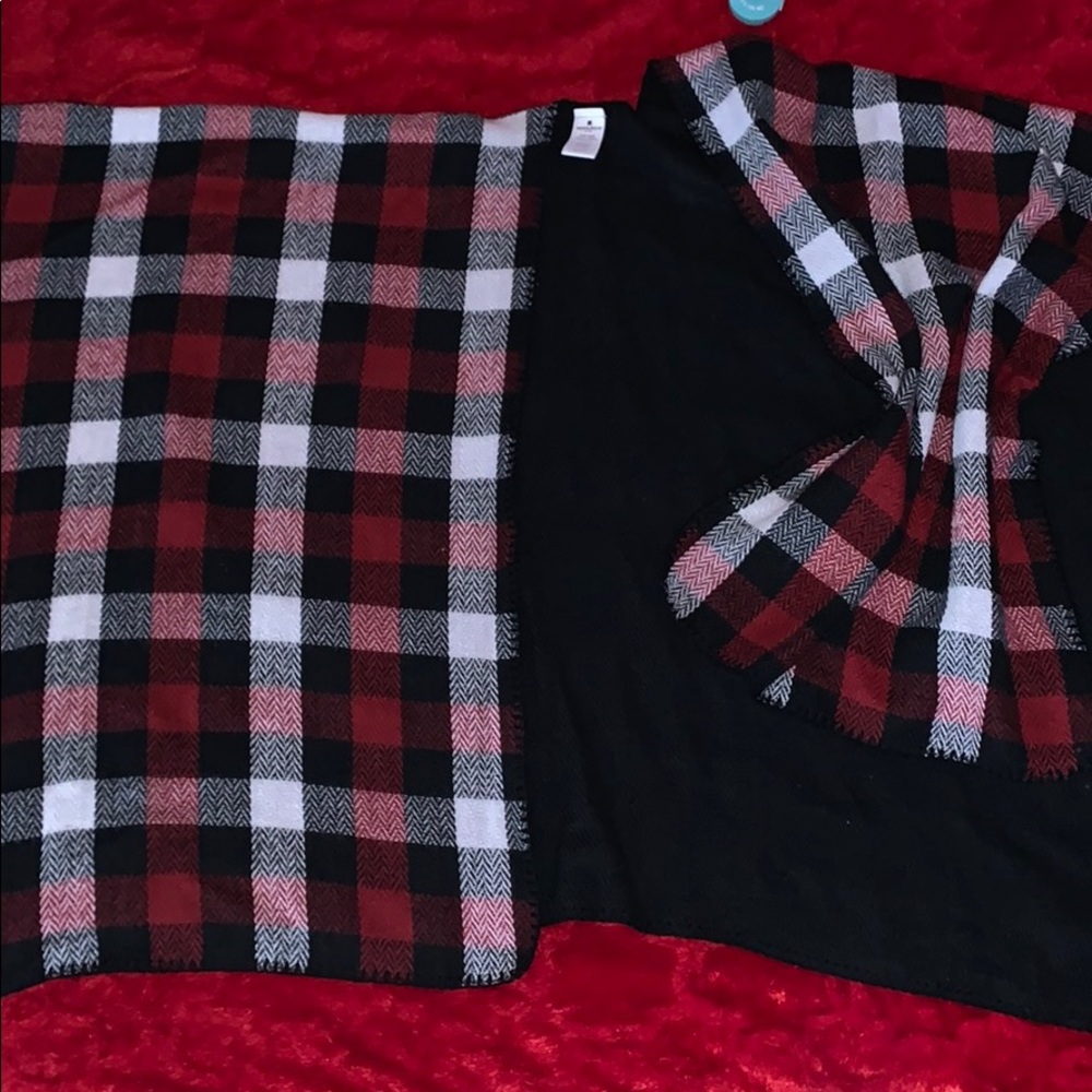 Plaid Red Poncho